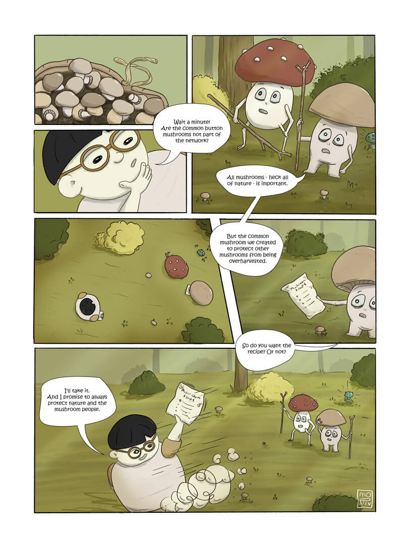 Page from short comic Mushroom hunt.